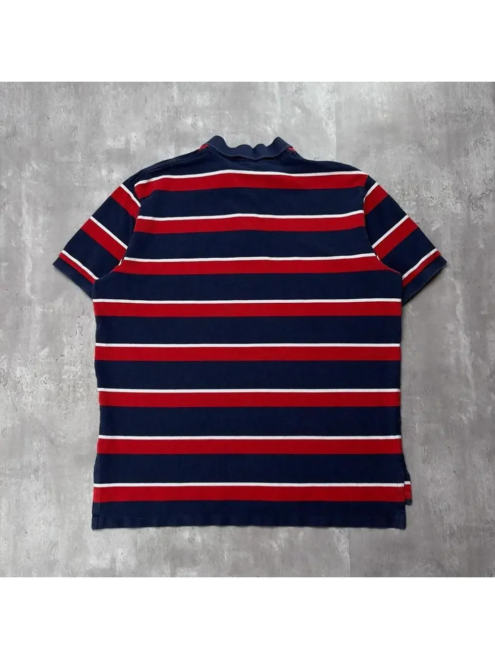 Vintage 90’s Navy Polo Ralph Lauren Striped Polo Shirt